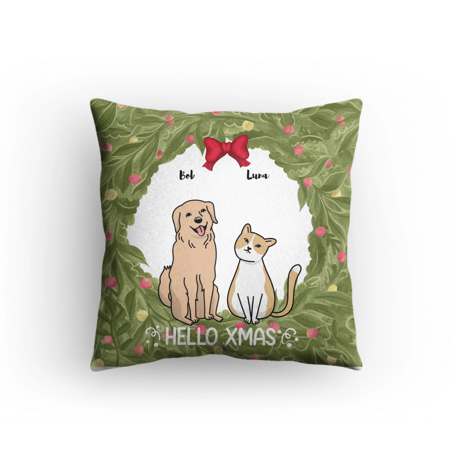 Christmas Cat or Dog (1 to 3 Pets) - Custom Pillow